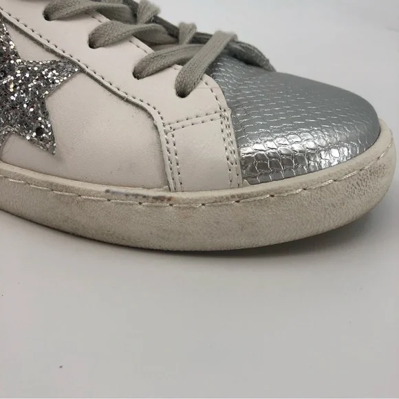 Vintage Havana Silver and White Glitter Low Top Sneakers US 7.5 - Picture 9 of 9